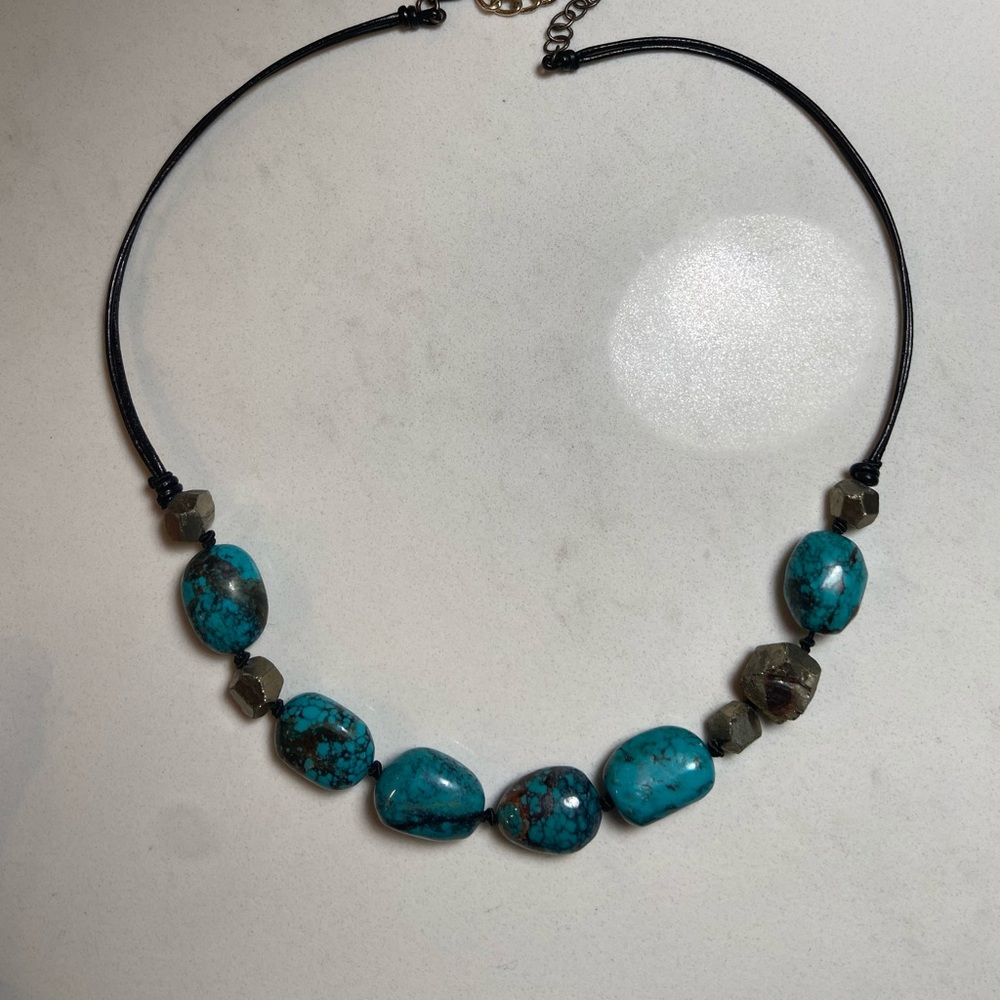 Peyote Bird -Turquoise and Raw Gold Pyrite Crystal